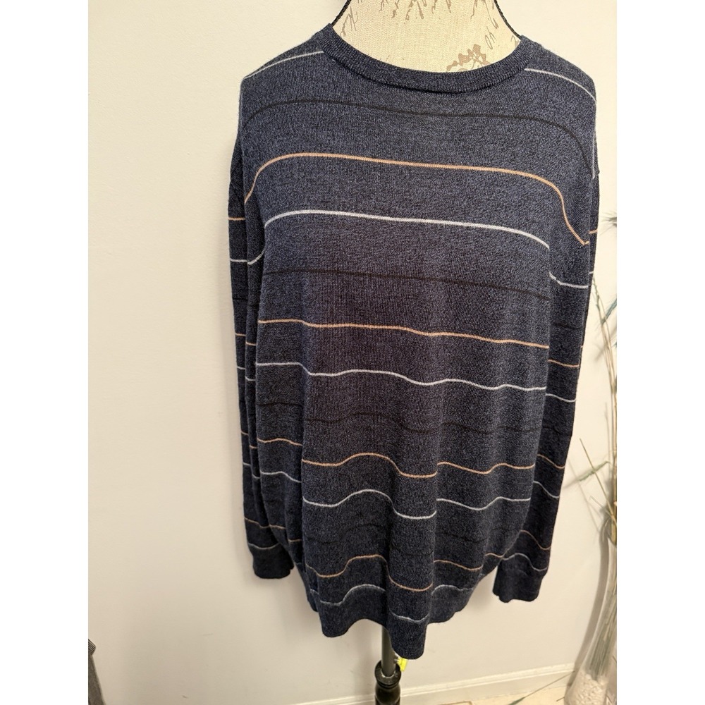 BANANA REPUBLIC‎ Women's Sweater Long Sleeve Striped 100% Merino Wool Size XL